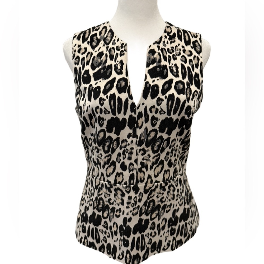 Ann Taylor Leopard Print Sleeveless Top, Size 0
